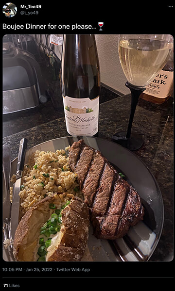 A tasty, boujee dinner