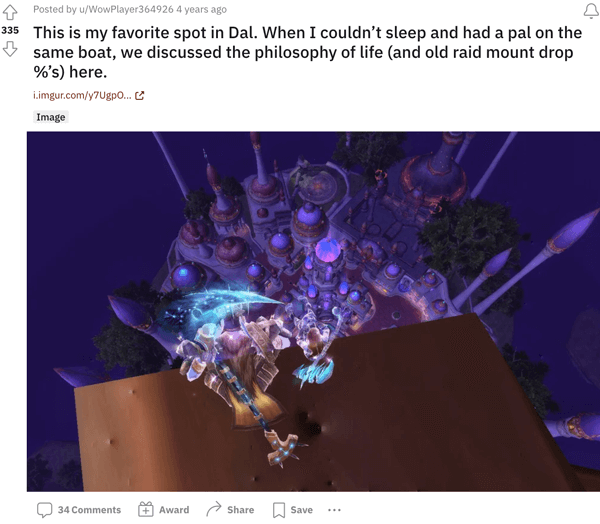 A WoW player waxing nostalgic about Dal