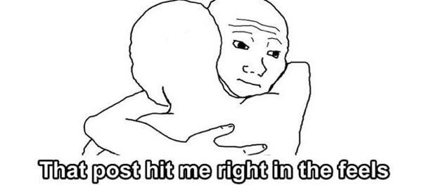 Popular illustration that accompanies "feels" posts
