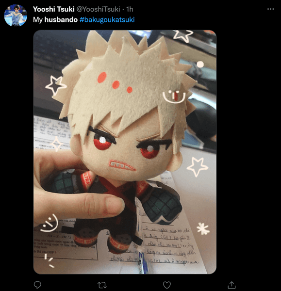 A Twitter user showing off their husbando