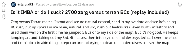 An SC2 player wondering whether a matchup is imba