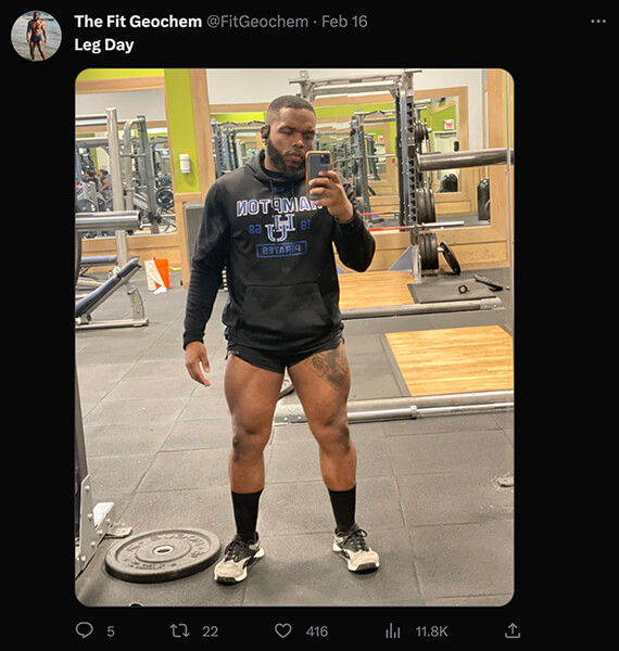 Leg day tweet