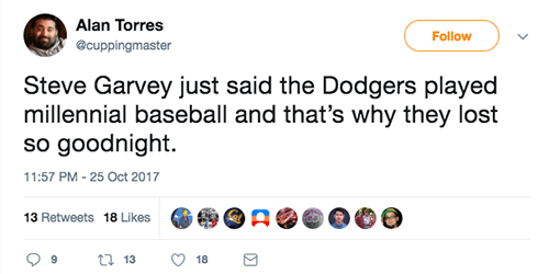 Reaction to Garvey's millennial baseball comment