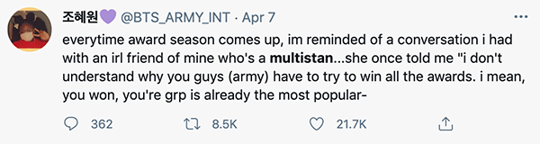 Multistan tweet