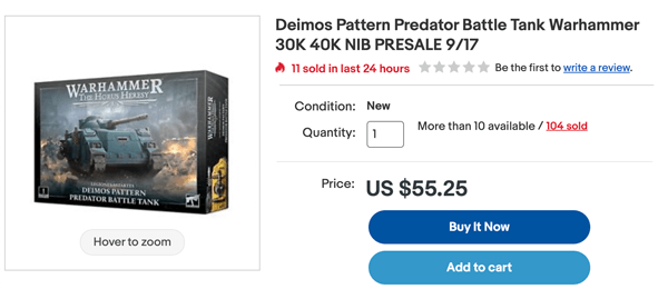 A NIB eBay listing