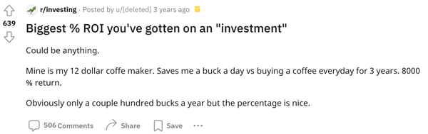 Some simple investments can yield high ROIs