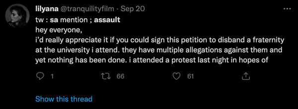 An SA TW on Twitter