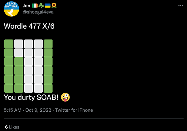 Calling out Wordle as an SOAB