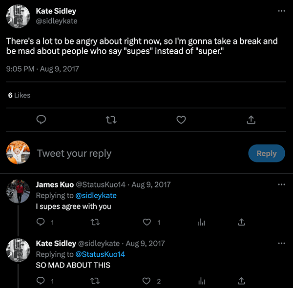 Supes mad tweet about people using supes