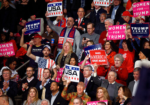 Some trumpettes at a rally.