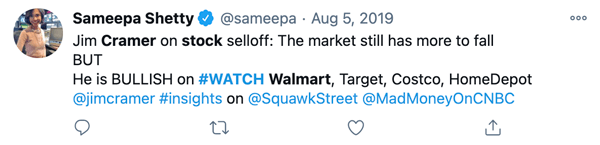 A use of WATCH on Twitter