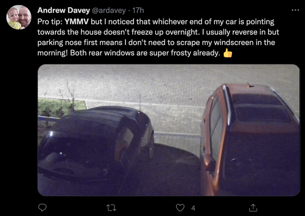 A use of YMMV on Twitter