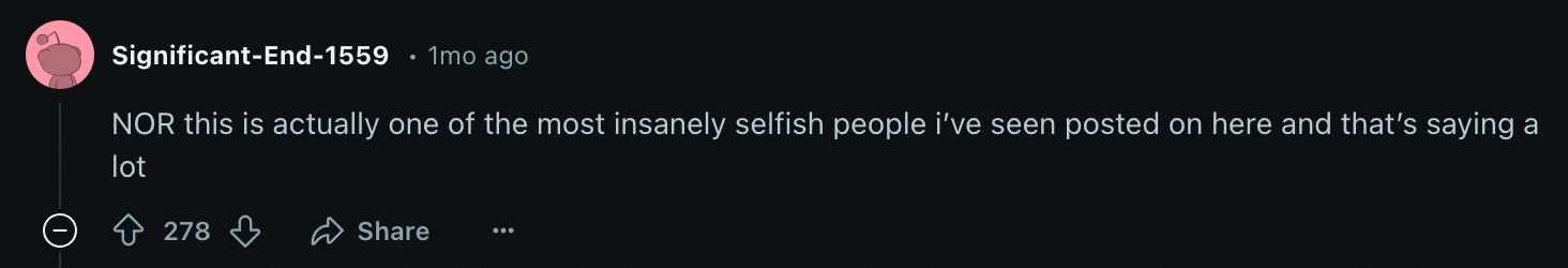 NOR post on Reddit