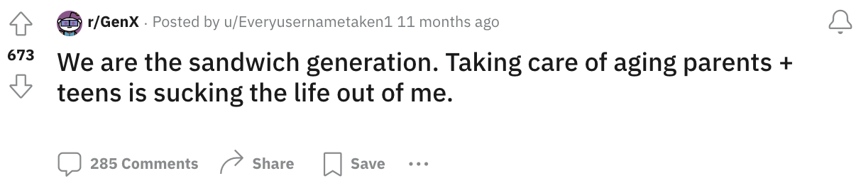 One Gen Xer's feelings about being part of the sandwich generation